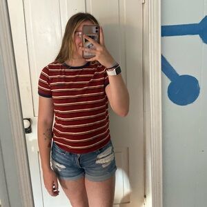 Vans Red and blue Stripped T-Shirt